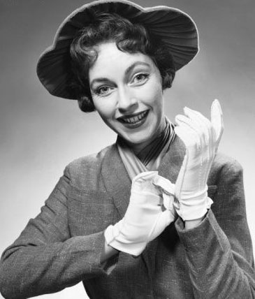 Lady in gloves